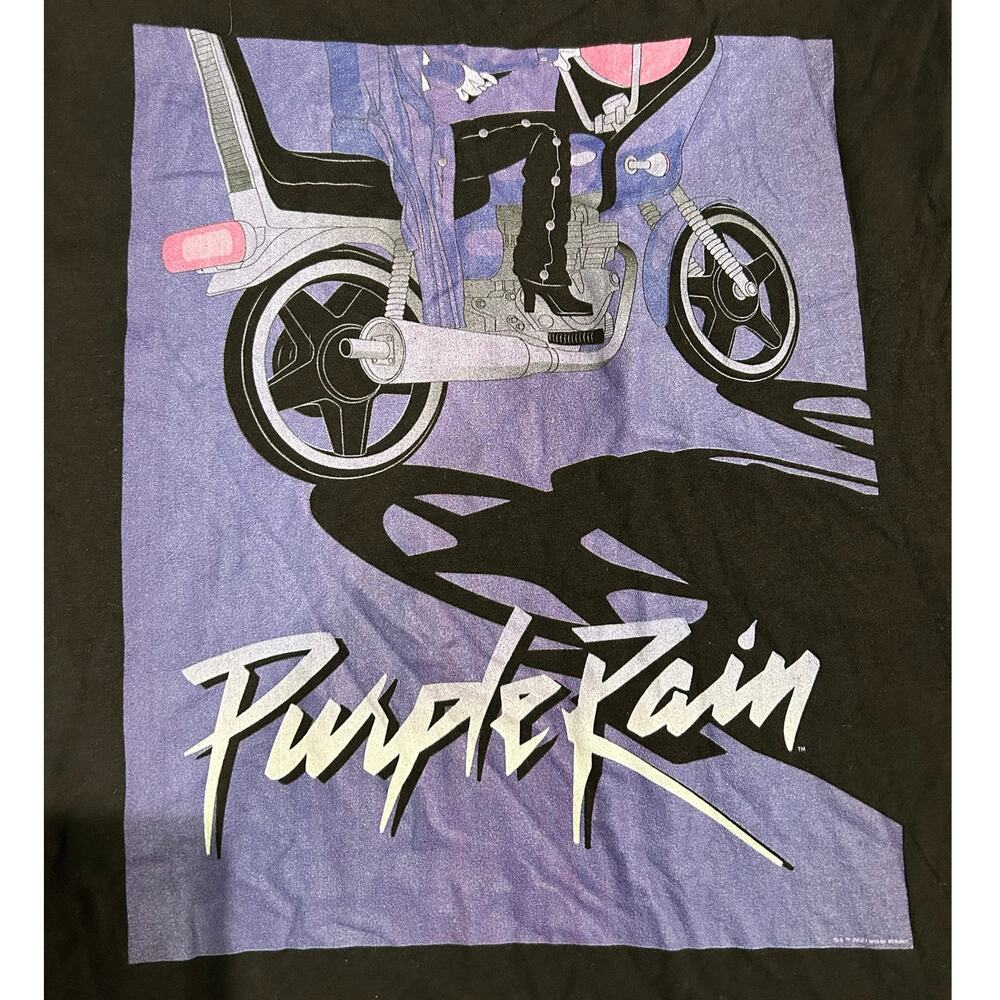 PRINCE PURPLE RAIN WB New Black SS Graphic Tee Size L